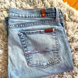 7 for all Mankind Pink Stitching Bootcut jeans
